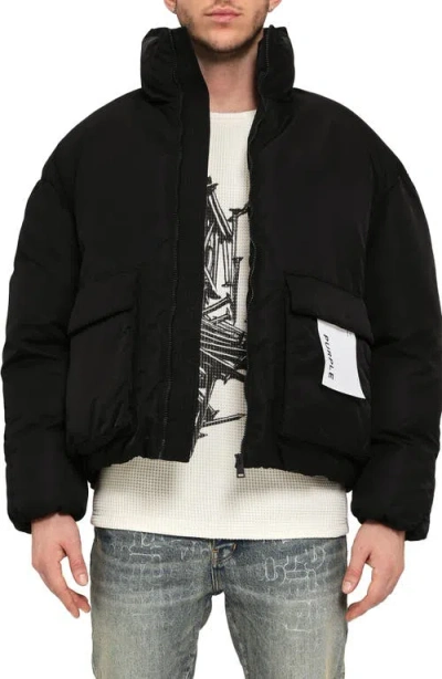 Purple Brand Down Puffer Jacket In Animal Print