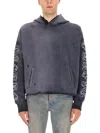 Purple Brand Distressed Black Sweatshirt With Graphic Text Detail In Multi