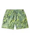 Purple Brand Elastic-waistband Printed Shorts In Green