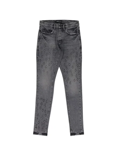 Purple Brand Grey Embossed P001 Denim In Black