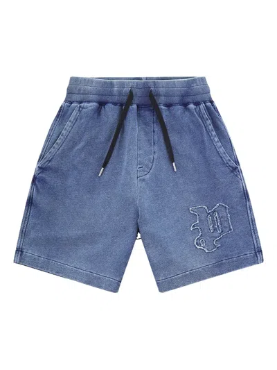 Purple Brand Embroidered-logo Shorts In Blue