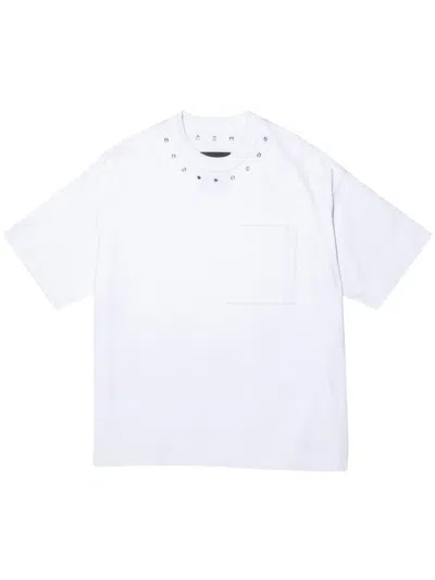 Purple Brand Eyelet-trim Cotton T-shirt In White
