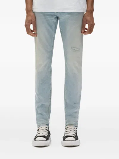 Purple Brand Faded Distressed Slim-fit Jeans In Blue