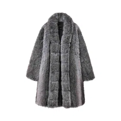 Pre-owned Purple Brand Faux Fur Shawl Collar Coat 'brown' | Men's Size S