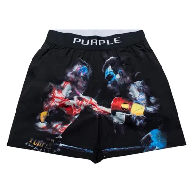 Pre-owned Purple Brand Fight Night Swim Shorts 'black' | Men's Size Xs