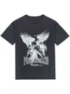 Purple Brand Fight-print Cotton T-shirt In Black