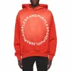 Purple Brand Fleece Circle Wordmark Hoodie In Core Red In Red