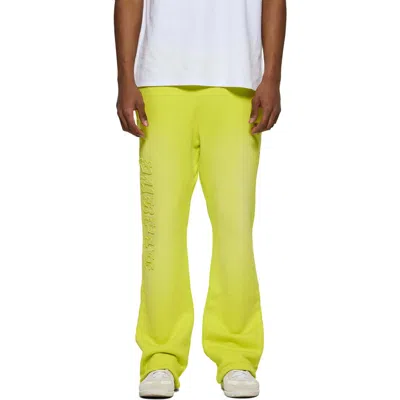 Purple Brand Fleece Flare Leg Pants In Green