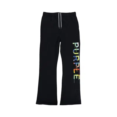 Pre-owned Purple Brand Fleece Flare Sweatpants 'black' | Men's Size L