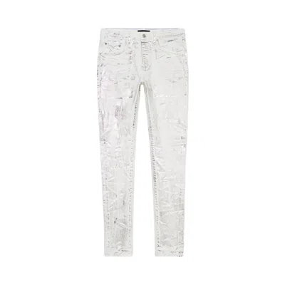 Pre-owned Purple Brand Foiled Finish Skinny Jeans 'white'