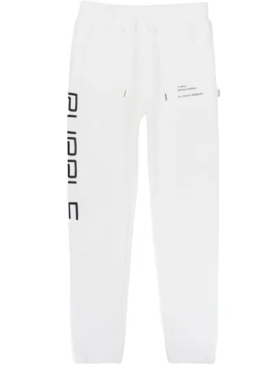 Purple Brand French-terry "coconut Milk" Track Pants In White