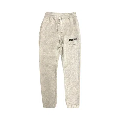 Pre-owned Purple Brand French Terry Gothic Wordmark Sweatpants 'heather Grey' | Men's Size L In Gray