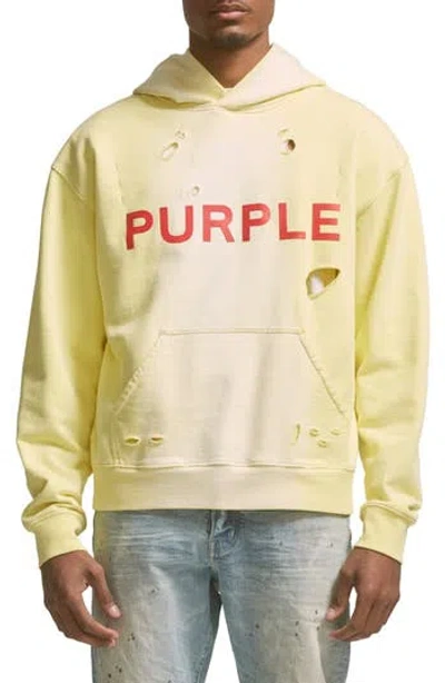 Purple Brand French Terry Pullover Hoodie In Elfin Yellow