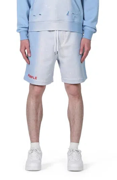 Purple Brand French Terry Shorts In Placid Blue
