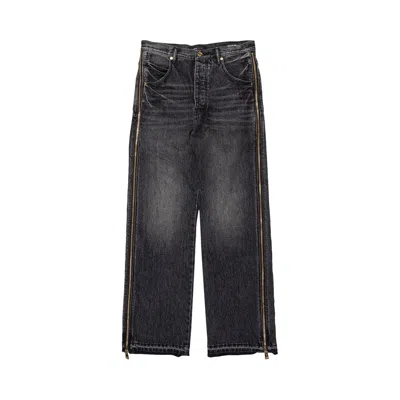 Pre-owned Purple Brand Full Side Zip Skinny Jeans 'black' | Men's Size 34