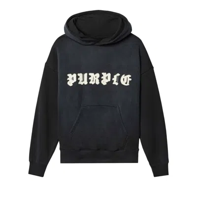 Pre-owned Purple Brand Gothic Appliqué Hoodie 'black' | Men's Size M
