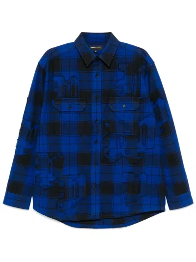 Purple Brand Gothic P Flannel Shirt In Blue