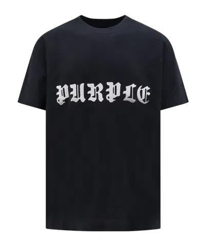 Purple Brand Texture Inside Out Graphic T-shirt In Black