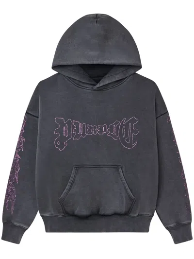 Purple Brand Gothic Wordmark Hoodie In Black