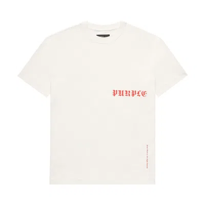 Pre-owned Purple Brand Gothic Wordmark Short-sleeve Tee 'white' | Men's Size Xxl