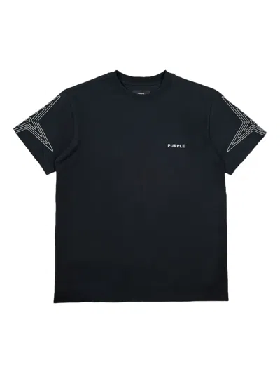 Purple Brand Graphic-embroidered T-shirt In Black
