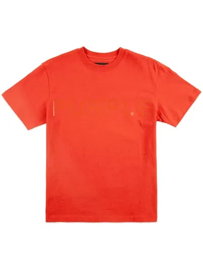 Purple Brand Graphic-logo Cotton T-shirt In Orange