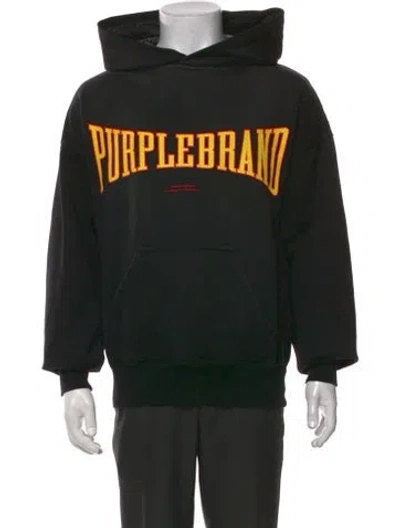 Pre-owned Purple Brand Graphic Print Crew Neck Hoodie In Black