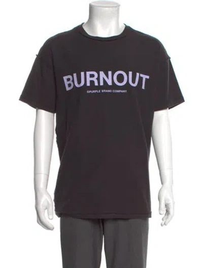 Pre-owned Purple Brand Graphic Print Crew Neck T-shirt In Gray