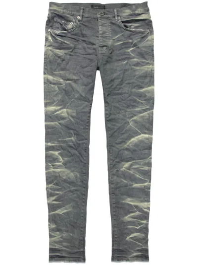 Purple Brand Low-rise Faded Skinny Jeans In Charcoal