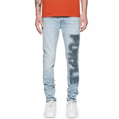 Purple Brand Halftone Wordmark Denim Skinny Jeans In Light Indigo In Blue