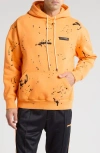 Purple Brand Heavy Dry Cotton Hoodie In Orange Black