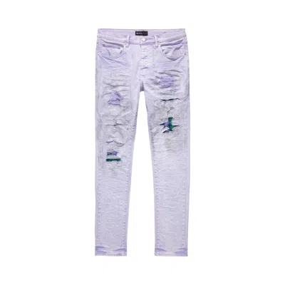 Pre-owned Purple Brand Heavy Repair With Plaid Patch Skinny Jeans 'lavender' | Men's Size 31
