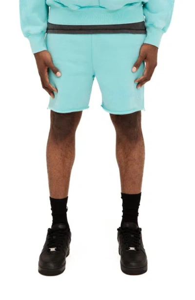 Purple Brand Heavyweight Cotton Fleece Sweat Shorts In Green