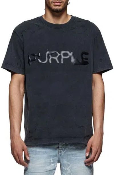 Purple Brand Heavyweight Cotton Jersey Graphic T-shirt In Blue
