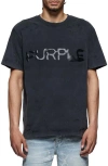 Purple Brand Heavyweight Cotton Jersey Graphic T-shirt In Black