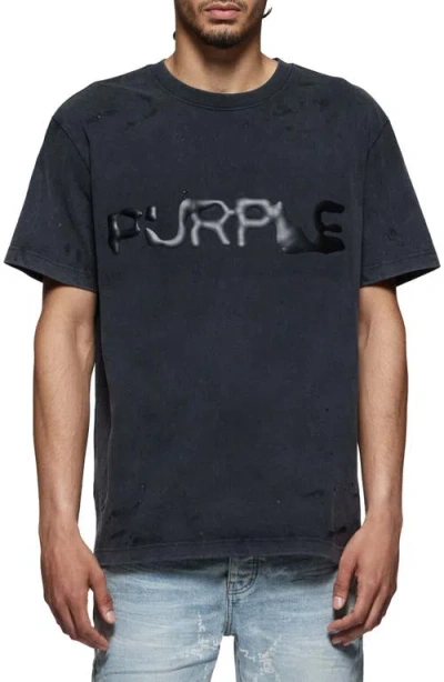 Purple Brand Heavyweight Cotton Jersey Graphic T-shirt In Gray