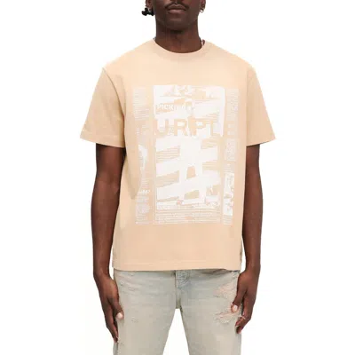Purple Brand Heavyweight Cotton Jersey Graphic T-shirt In Ecru