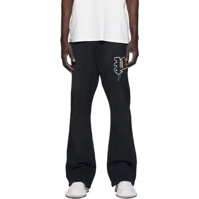 Purple Brand Heavyweight Fleece Flared Sweatpants In Black