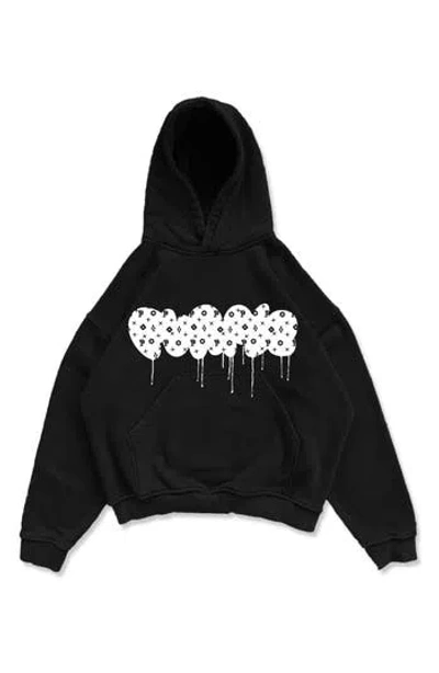 Purple Brand Heavyweight Fleece Graphic Hoodie In Black