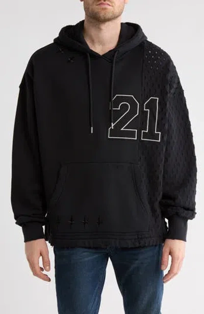 Purple Brand Heavyweight Fleece Hoodie In Black
