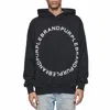Purple Brand Heavyweight Fleece Po Circle Wordmark Hoodie In Black In Black