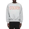 Purple Brand Outline Heavyweight Fleece Crewneck Sweatshirt In Heather Grey In Gray