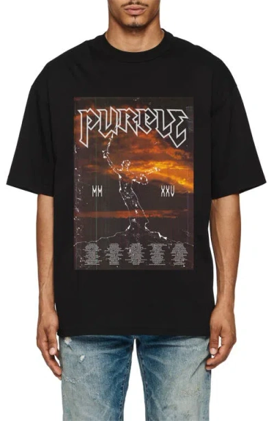 Purple Brand Heavyweight Jersey Graphic T-shirt In Black