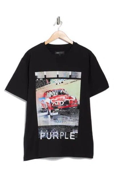 Purple Brand Heavyweight Jersey Graphic T-shirt In Black