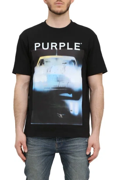 Purple Brand Heavyweight Jersey Graphic T-shirt In Black