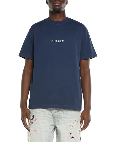 Purple Brand Heavyweight Jersey Short Sleeve Tee In Blue
