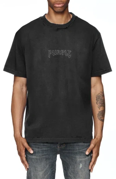 Purple Brand Heavyweight Jersey Studded Logo T-shirt In Black