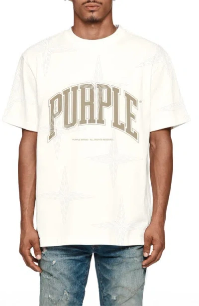 Purple Brand Heavyweight Logo Cotton Graphic T-shirt In White