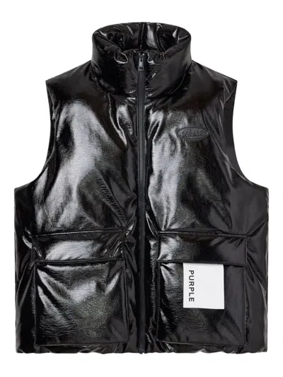 Purple Brand High-neck Gilet In Black