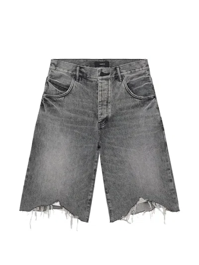 Purple Brand High Summer Destroy Denim Shorts In Gray